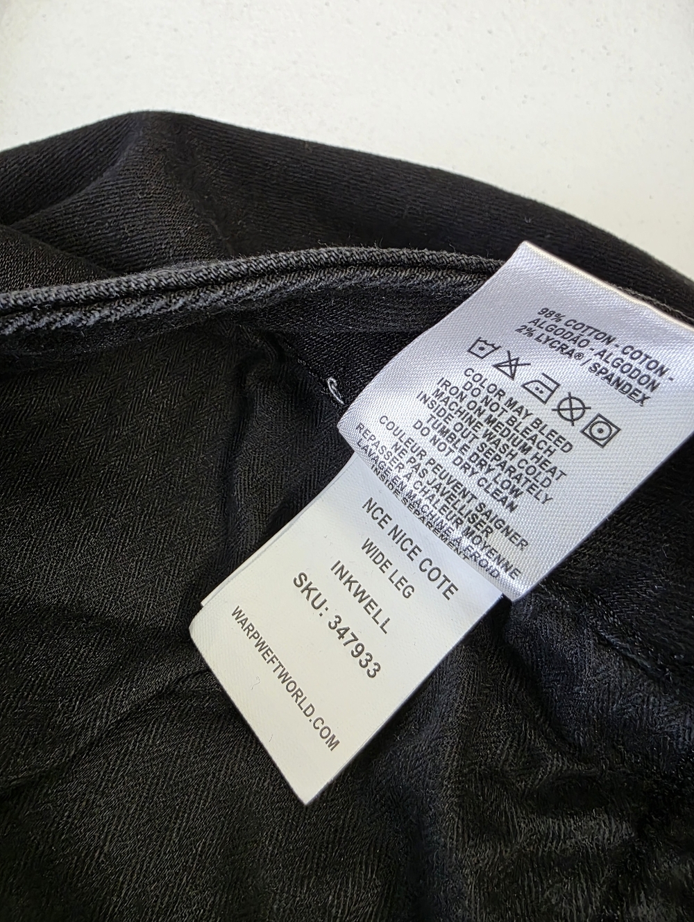 Warp + Weft NCE nice cote Wide Leg inkwell Black Jeans - Picture 8 of 14